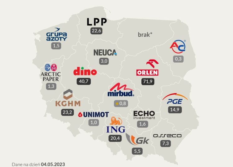 Giełdowa mapa Polski. Zobacz kto jest liderem w Twoim województwie..02.57