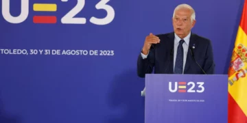 Joseph Borrell na nieformalnym spotkaniu ministrów obrony i spraw zagranicznych UE, Toledo, 30 sierpnia 2023 roku, aut. Spanish Presidency of the Council of the EU