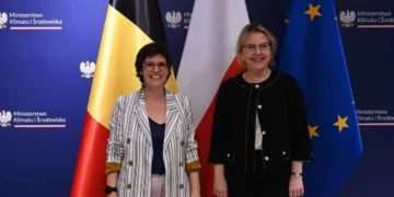 Minister klimatu i środowiska Anna Moskwa z minister ds. energii Belgii Tinne Van der Straeten, 22 września 2023 roku, źródło: Ministerstwo Klimatu i Środowiska