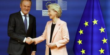 Donald Tusk i Ursula von der Leyen, aut. EPA-EFE/OLIVIER HOSLET