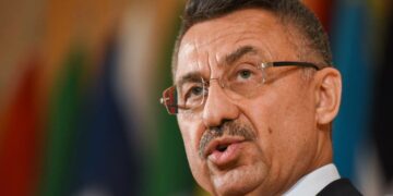 Fuat Oktay, obecny szef komisji spraw zagranicznych tureckiego parlamentu, podczas 108. (Stulecie) Sesja Międzynarodowej Konferencji Pracy. Genewa, 10-21 czerwca 2019 roku, aut. Crozet / Pouteau