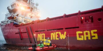 Aktywiści Greenpeace, wybrzeże Rugii, 7 września 2023 roku, aut. Gregor Fischer / Greenpeace