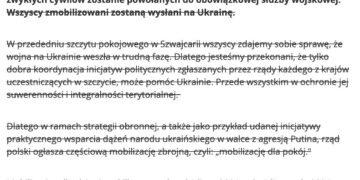 Spreparowana depesza PAP