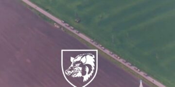 Rosyjski konwój w obwodzie kurskim przed zniszczeniem