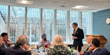 Dyrektor Generalny MAEA Rafael Mariano Grossi podczas spotkania z członkami Banku Światowego, 27 czerwca 2024 roku, aut. @rafaelmgrossi z platformy X