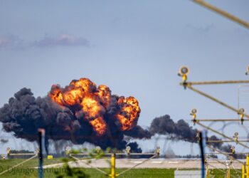 Miejsc katastrofy na lotnisku Babie Doły fot.x.com/DjangoBruinink