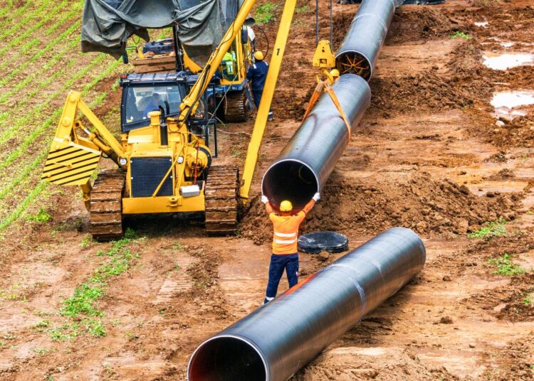 Plac budowy części lądowej FSRU. Według deklaracji Gaz-System prace przebiegają zgodnie z harmonogramem. Fot.: Gaz-System